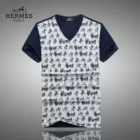 2017 hommes hermes t-shirts mercerized cotton col v pony